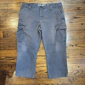 Old Navy Gray Cargo Pants Relaxed Fit